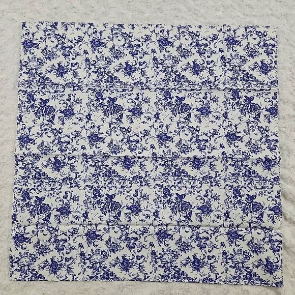 Lemlem Blue and Red Floral Bandana Purse Scarf 22.5"